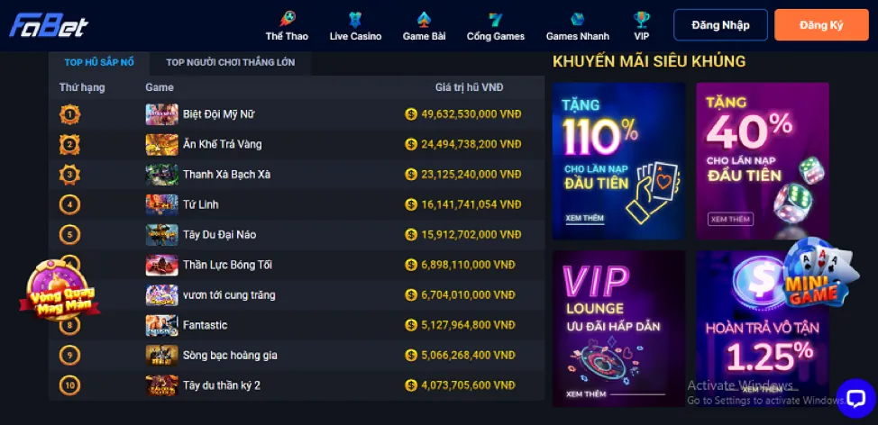 Ưu đãi nạp tiền lần đầu 123b Win